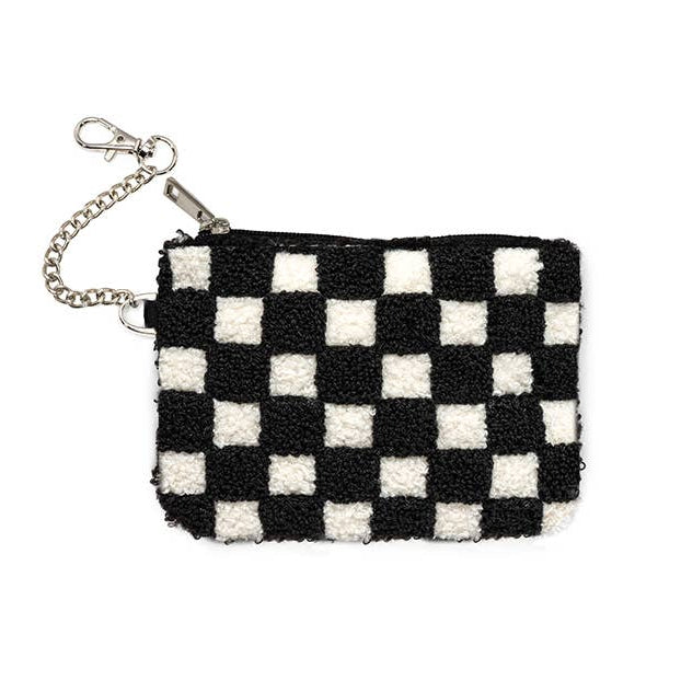 Living Royal Keychain Pouch - Black & White Checkered