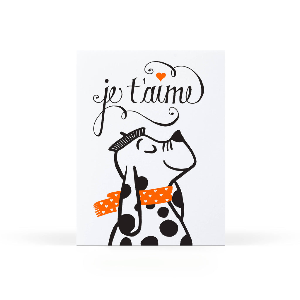 Sweet Bippy Press - Je t'aime Greeting Card