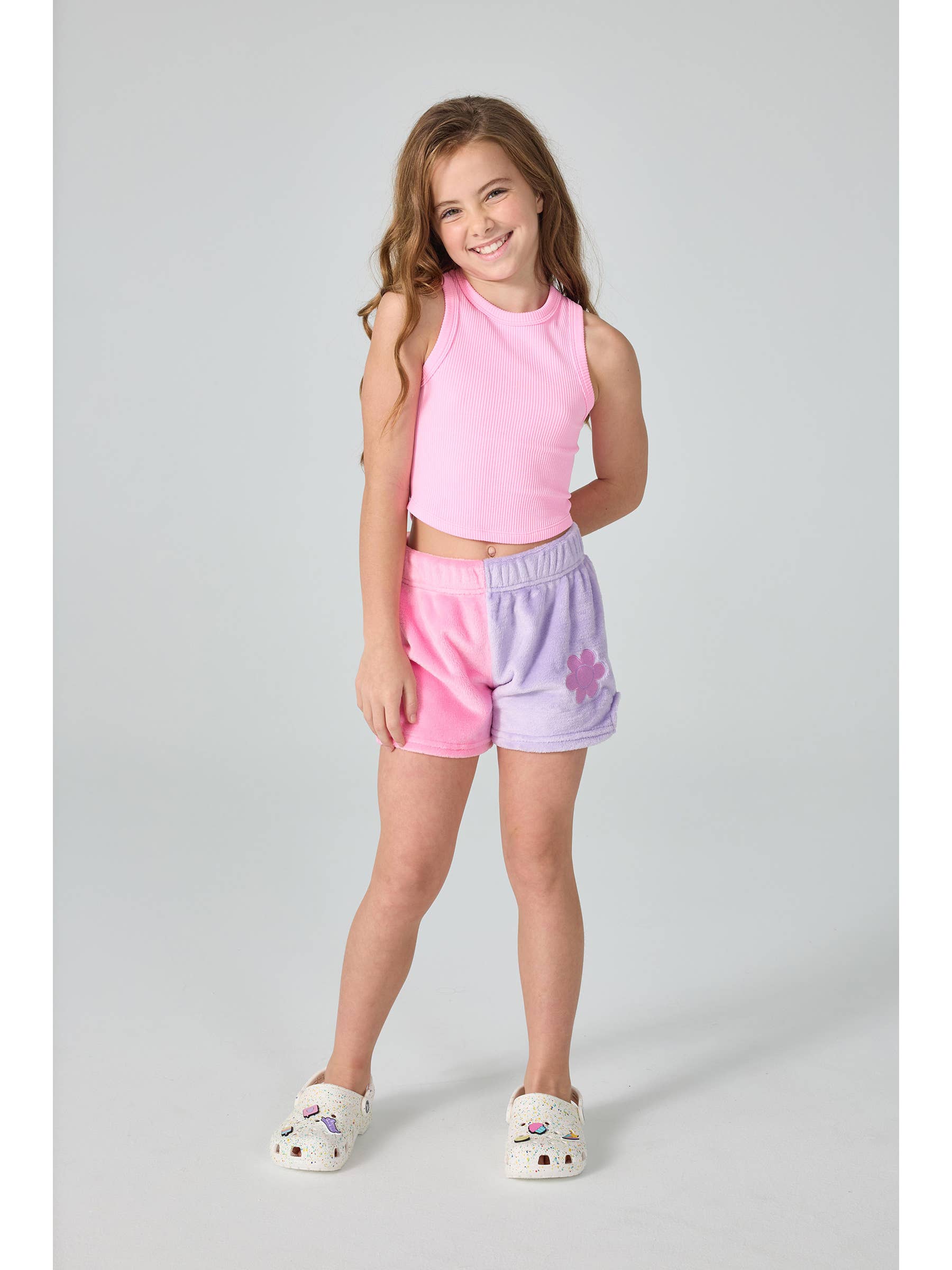 Iscream - Ribbed Cropped Racer Back Top - Rose