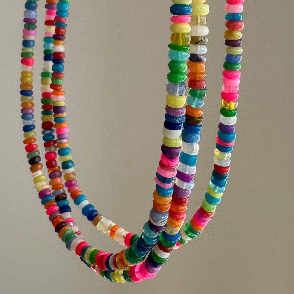 Anokhi Green Handmade Gemstone Necklace - Multicolour Opal