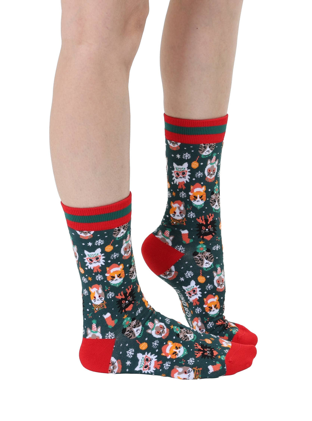 Living Royal Crew Socks - Festive Cats (Adult)