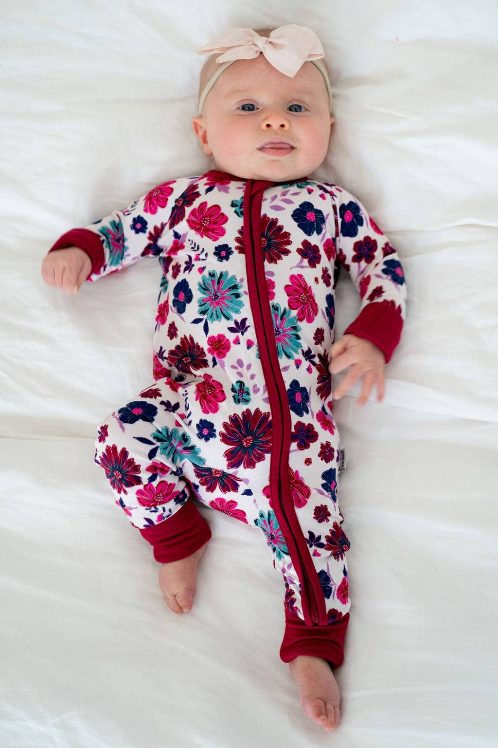 Boosh Baby Bamboo Convertible Romper - Wild Berry Floral