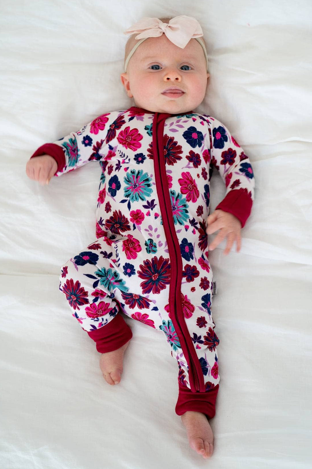Boosh Baby Bamboo Convertible Romper - Wild Berry Floral