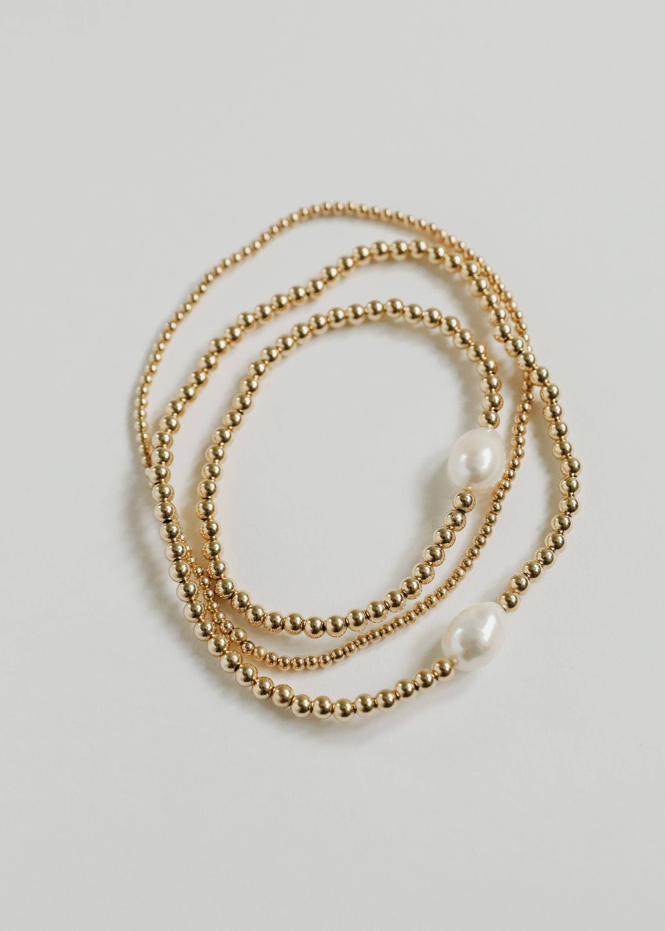 CanyonLeaf - 14K Gold Filled || Beaded Stretch Anklet