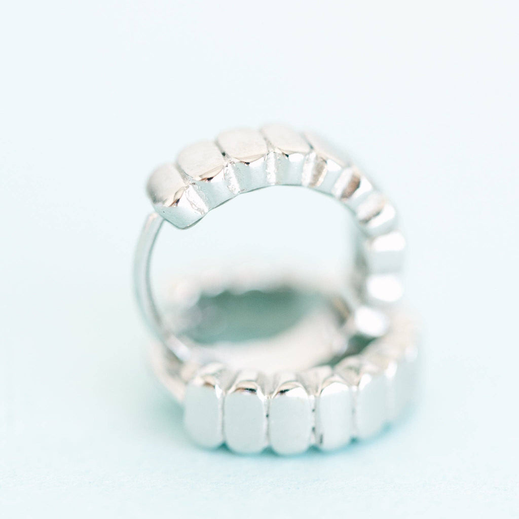 Pierced Co - Silver Segmented Huggies