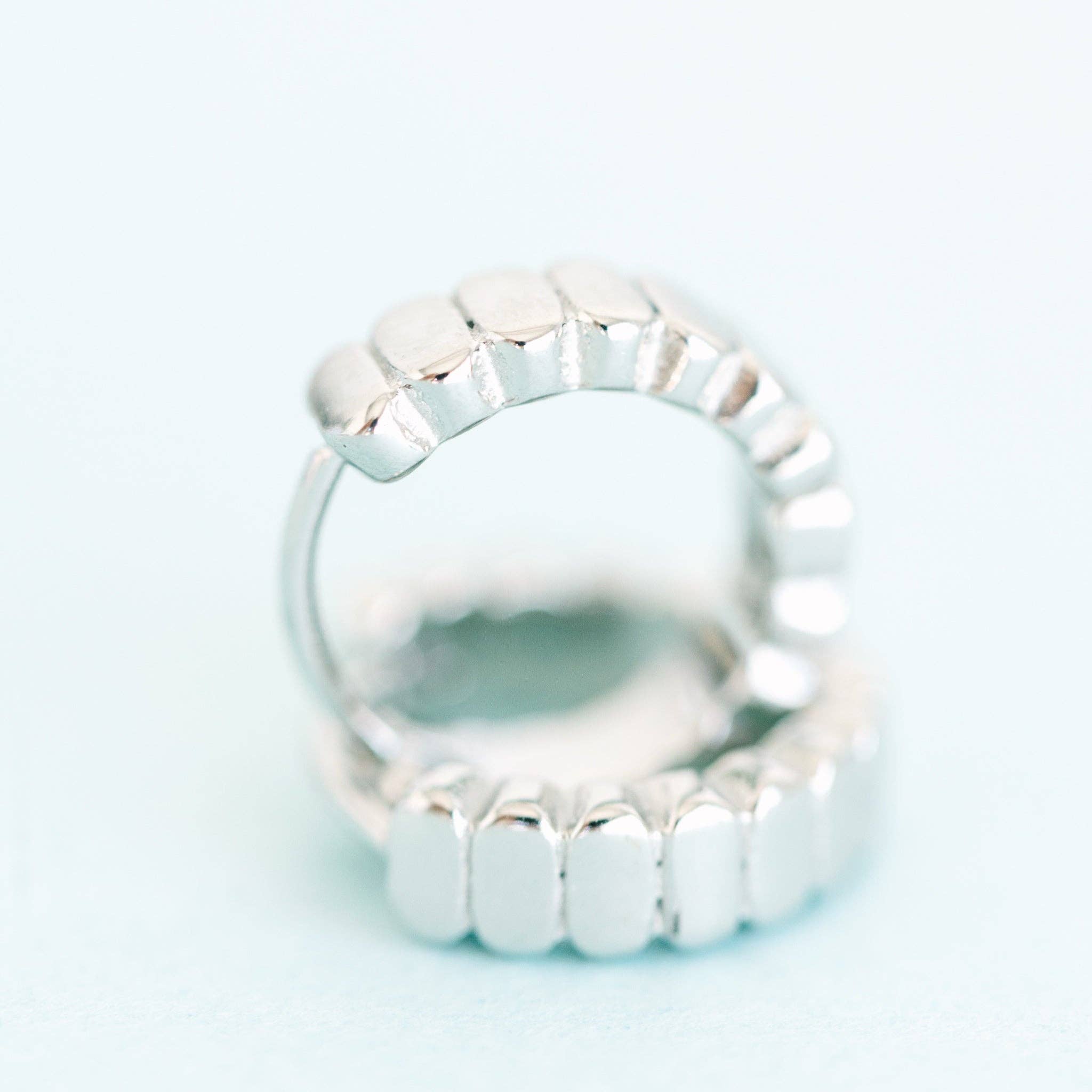 Pierced Co - Silver Segmented Huggies