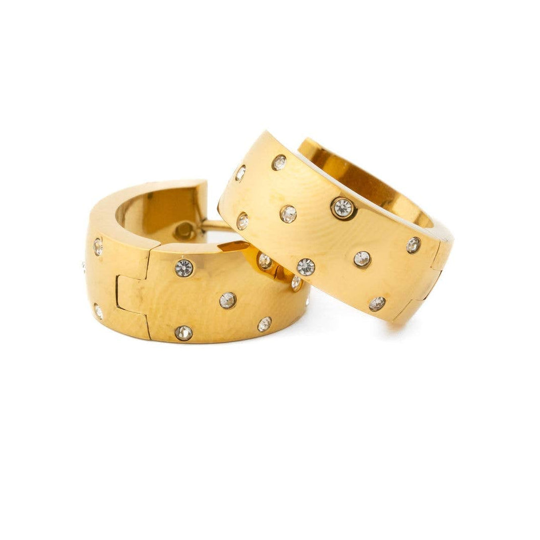 Pip Pop Post - Confetti Bold Hoop Earrings - Diamond