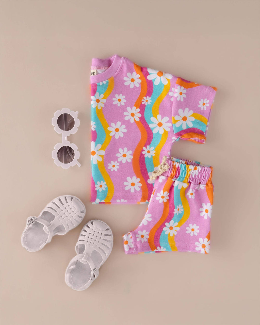 Lucky Panda Kids Shorts Set - Groovy Daisy