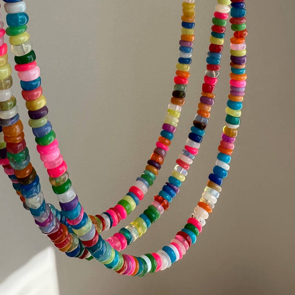 Anokhi Green Handmade Gemstone Necklace - Multicolour Opal