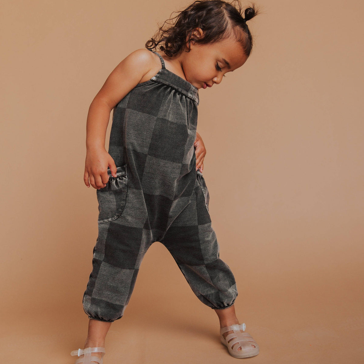 RAGS Strappy Jumper - Black Denim Check (Final Sale)