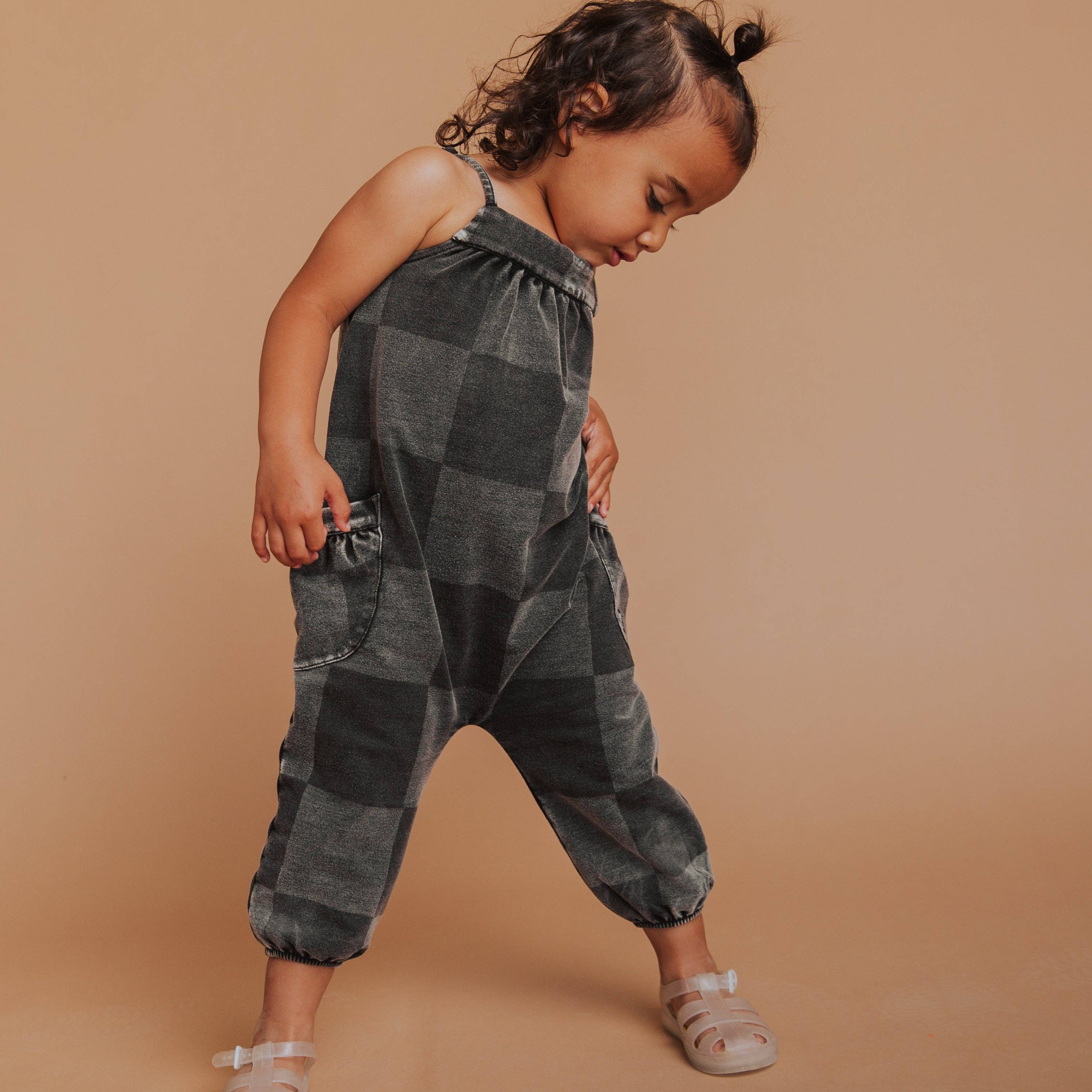 RAGS Strappy Jumper - Black Denim Check