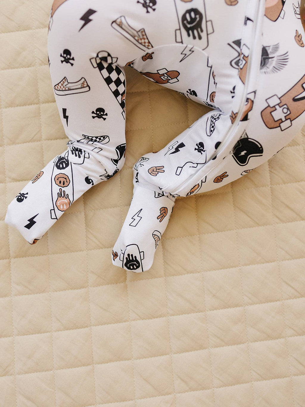 Lucky Panda Kids Bamboo Zip Romper - Sk8er