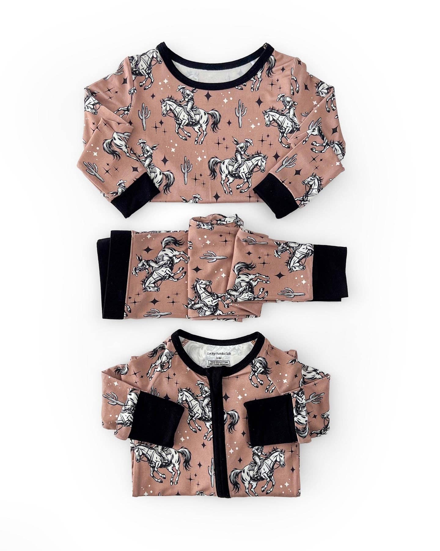 Lucky Panda Kids  Bamboo PJs - Desert Cowboy