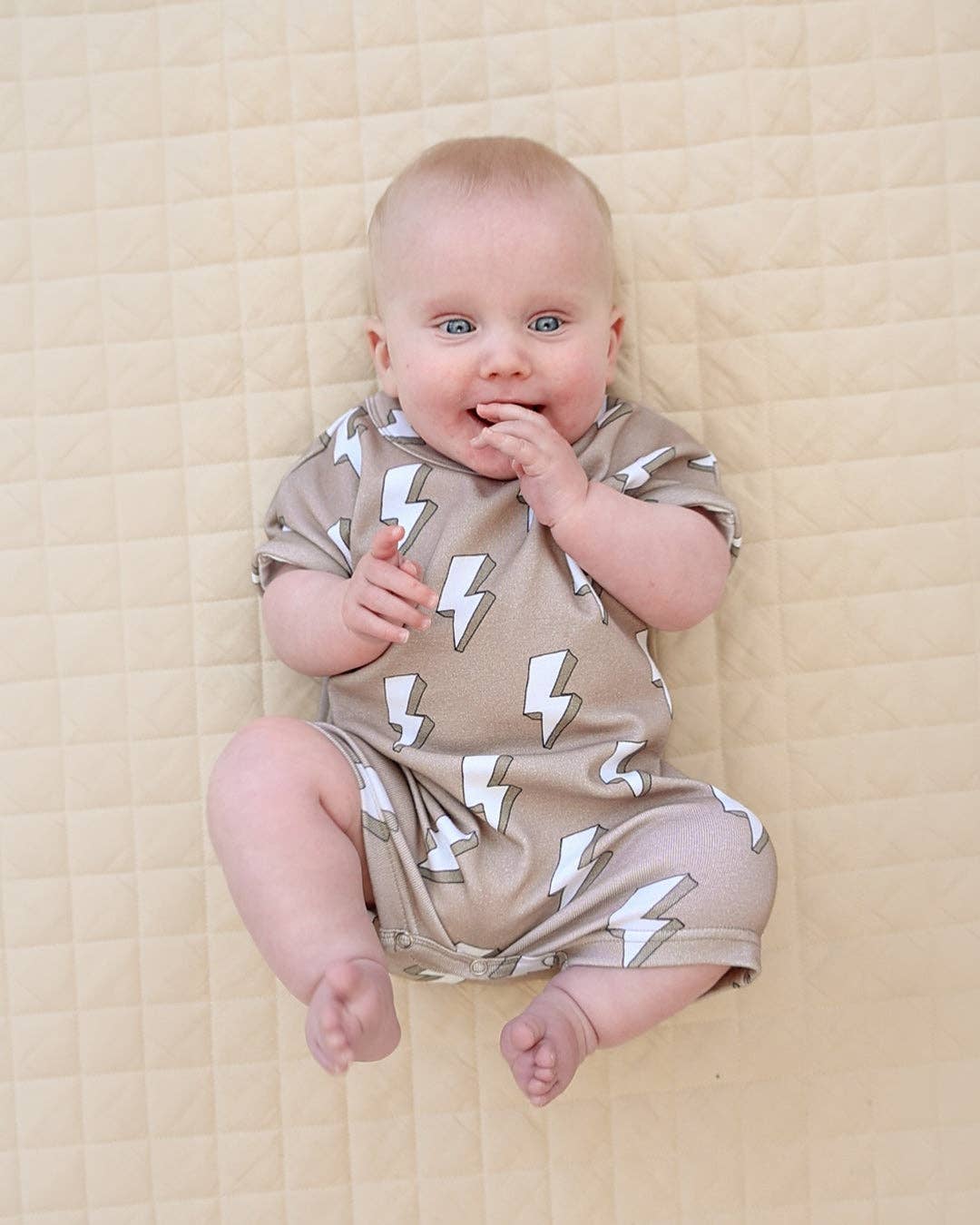 Lucky Panda Kids - Cotton Romper - Electric Beige