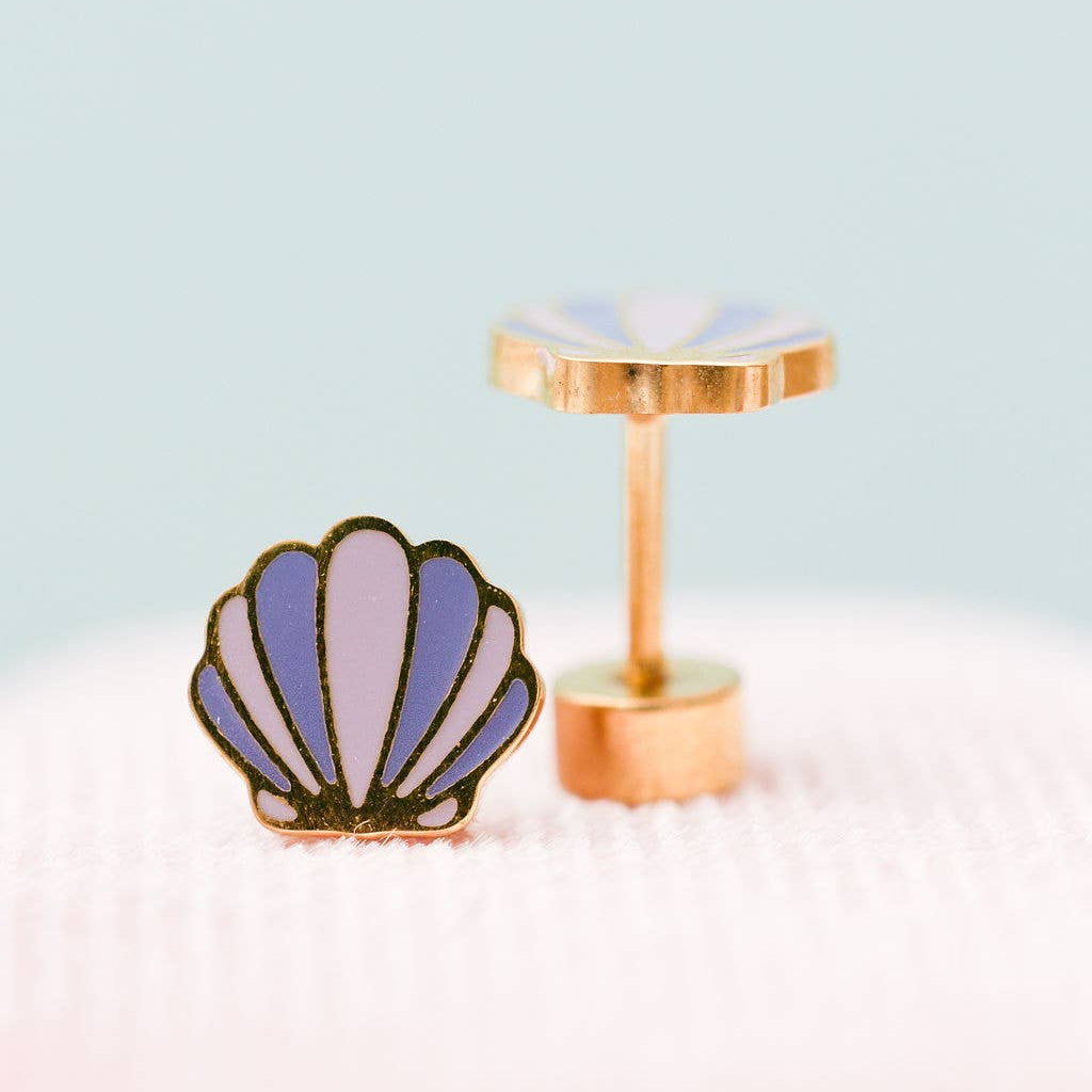 Desert Peach - Mermaid Seashell Stud Earrings