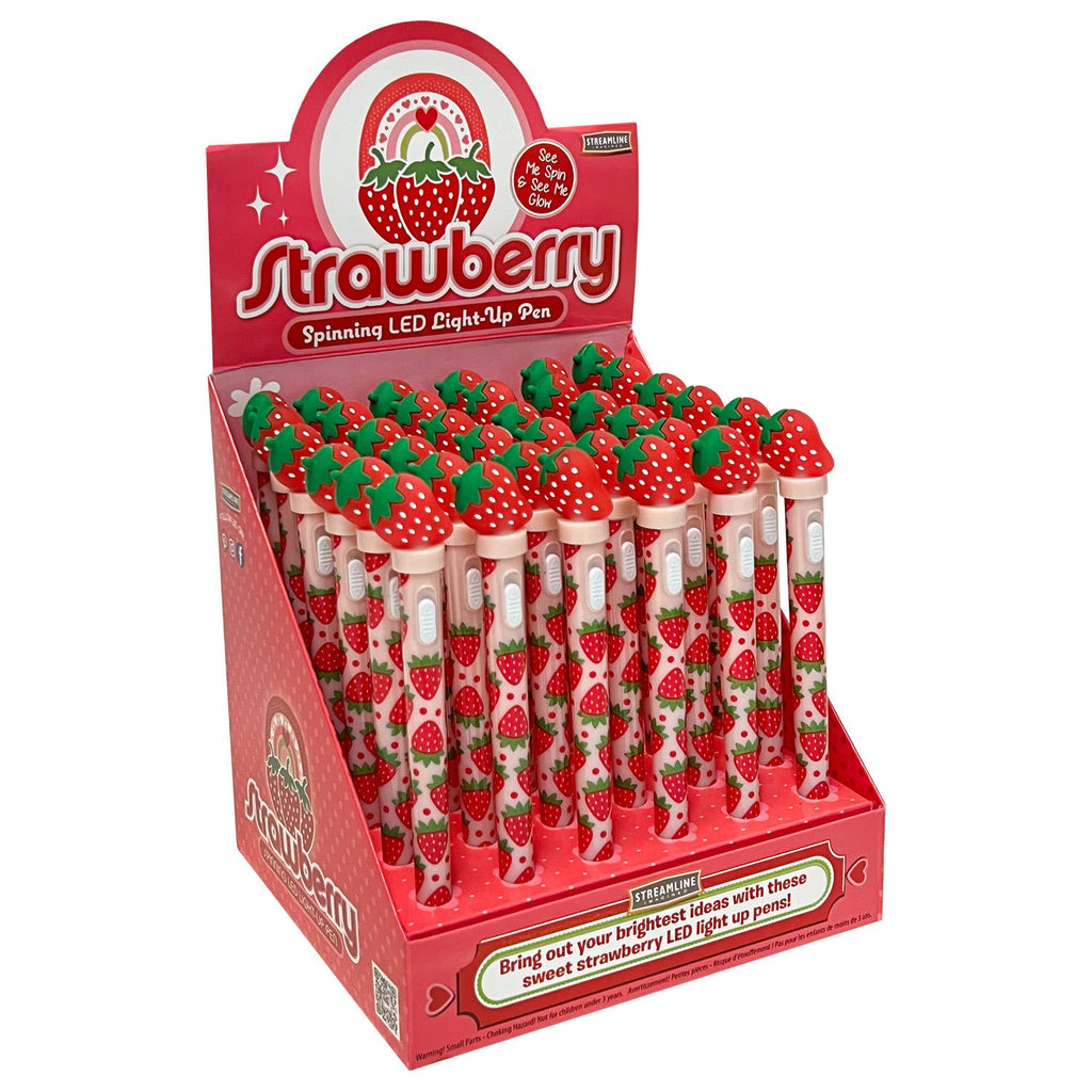 Streamline - Strawberry Spinning LED Light-Up Pen