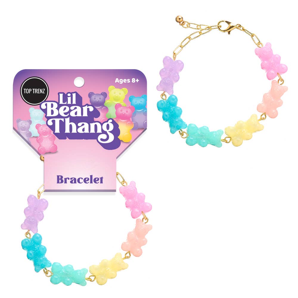 Top Trenz Inc - Lil Bear Thang Bracelet - Pastel Glitter Colors