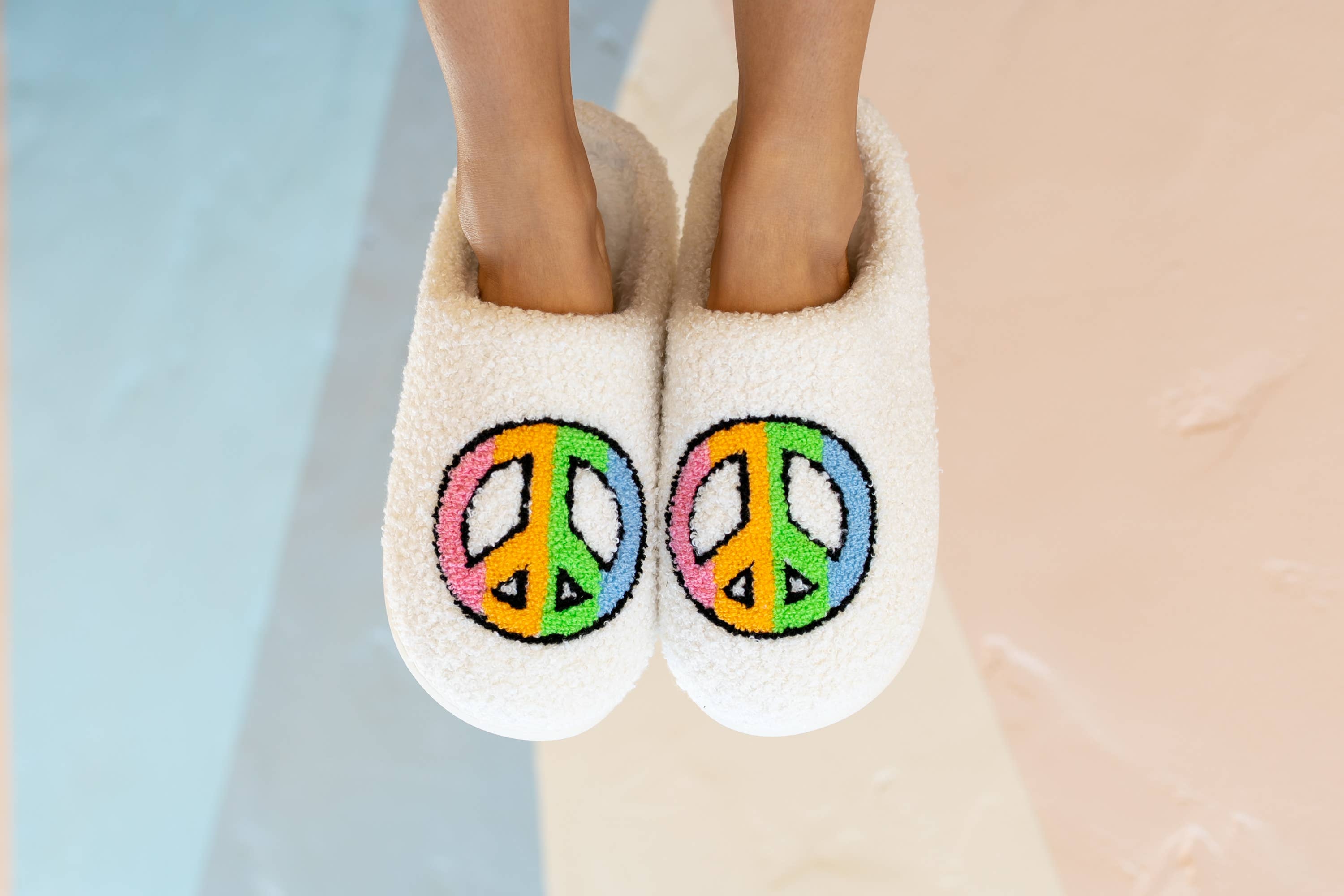 Living Royal Slippers - Multi-Colored Peace Sign