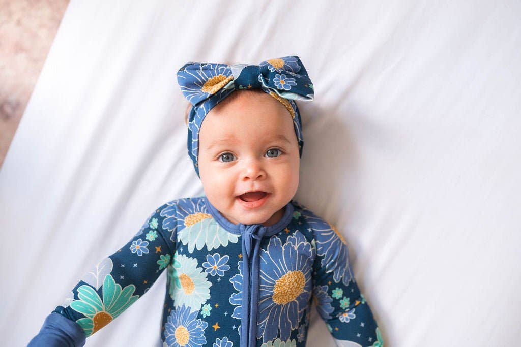 Jammie Session Bamboo Romper - Bluepsie Daisy