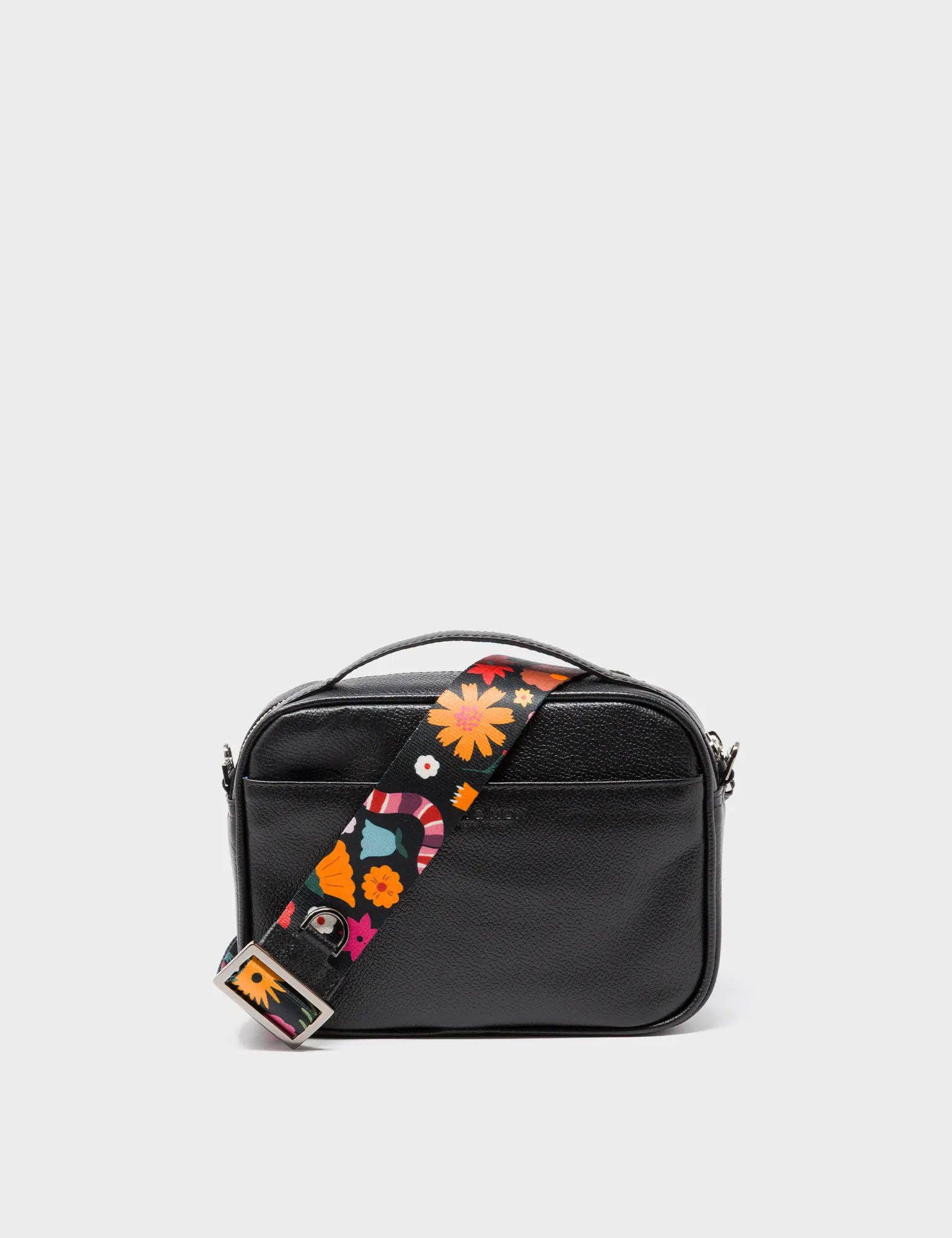 Min & Mon - Verto Black Leather Crossbody Bag - Winged Tiger Embroidery