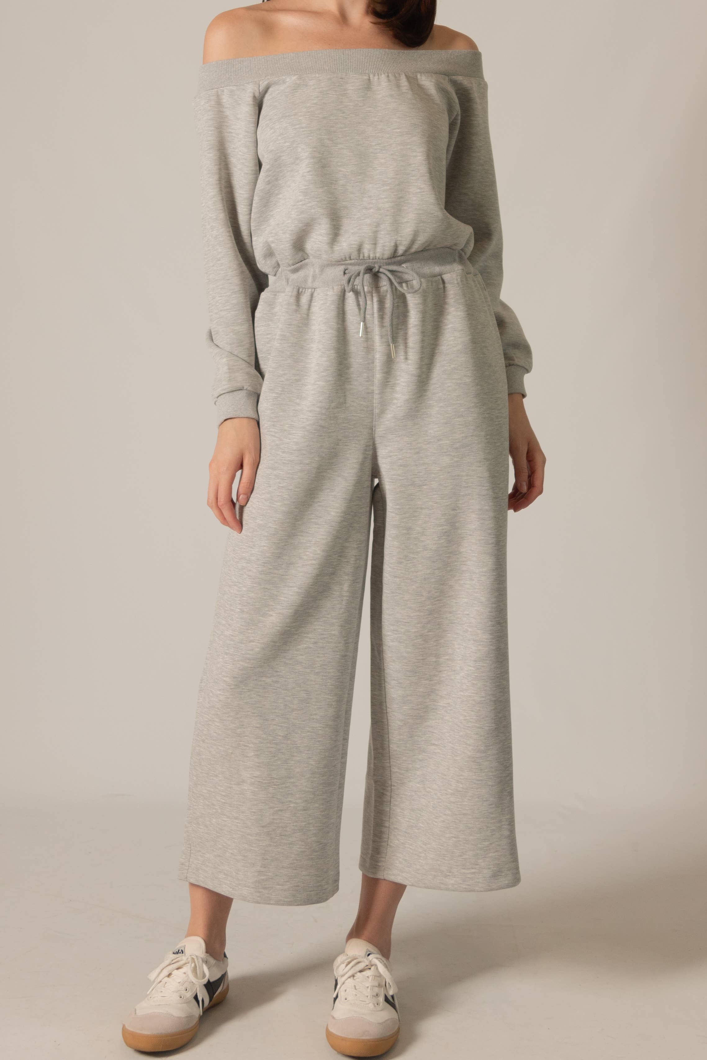 P. CILL Women's "Butter Modal" Ribbed Jumpsuit - Grey (Final Sale)