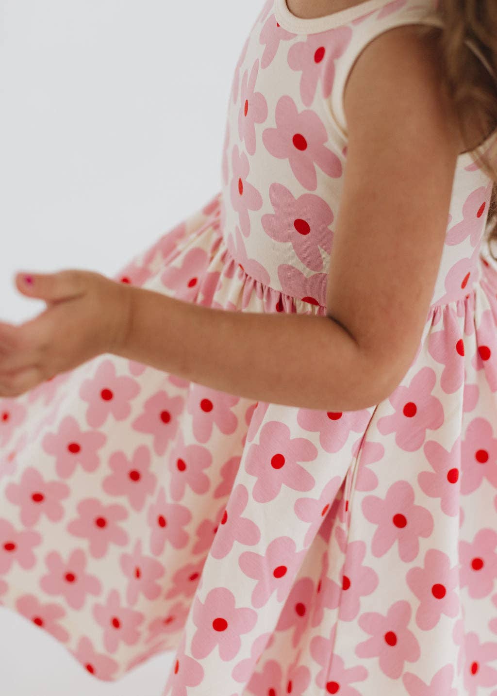 Good Apples Kids Sleeveless Twirl Dress - Pink Daisies