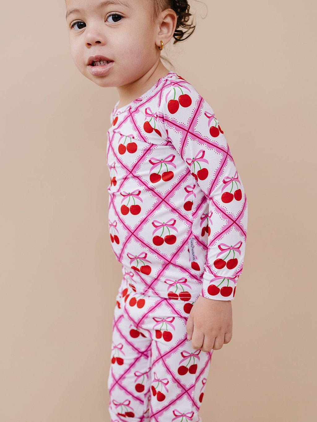 Lucky Panda Kids Bamboo PJs - Cherry Bow