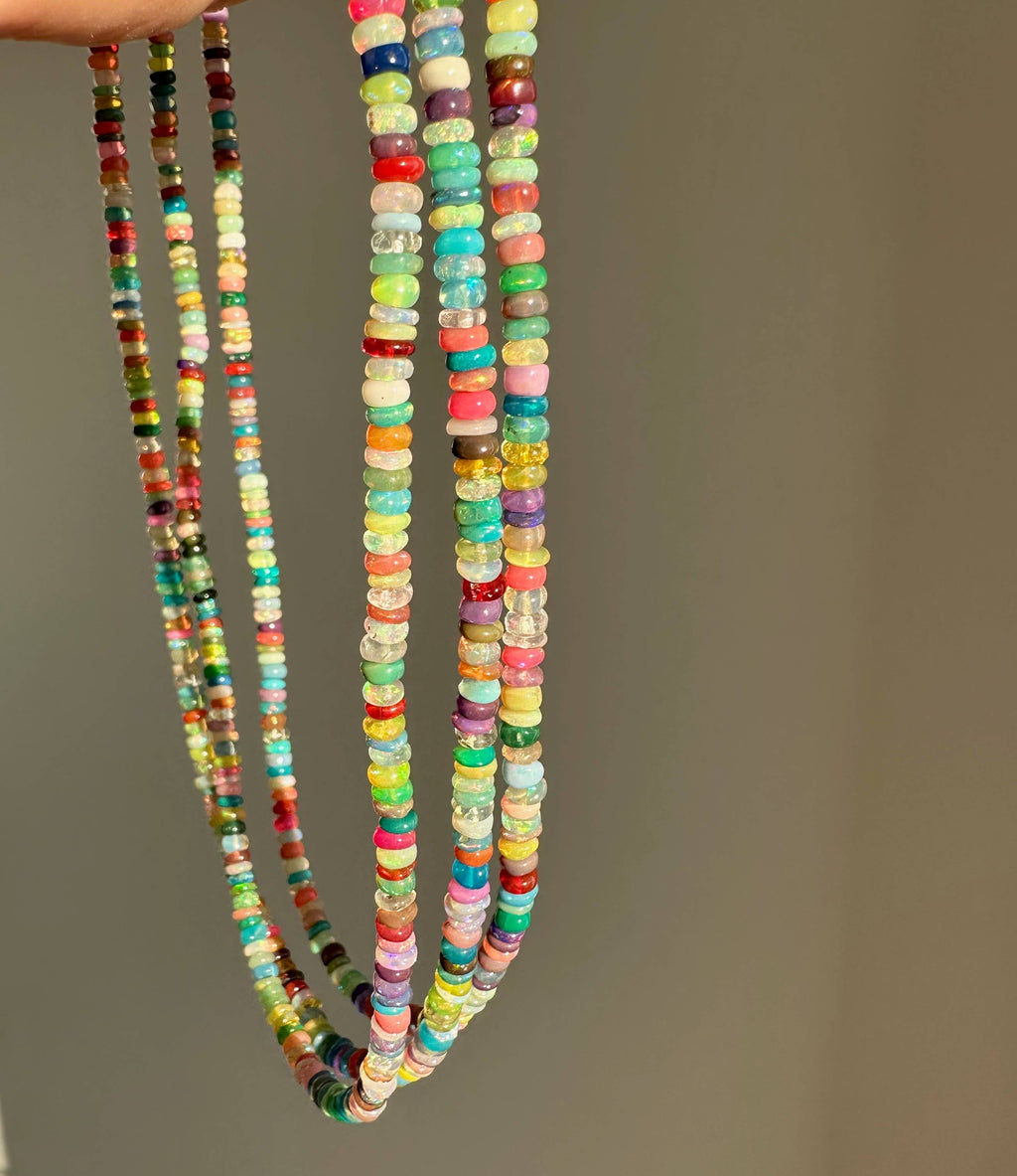 Anokhi Green Handmade Gemstone Necklace - Bright Multicolour Opal