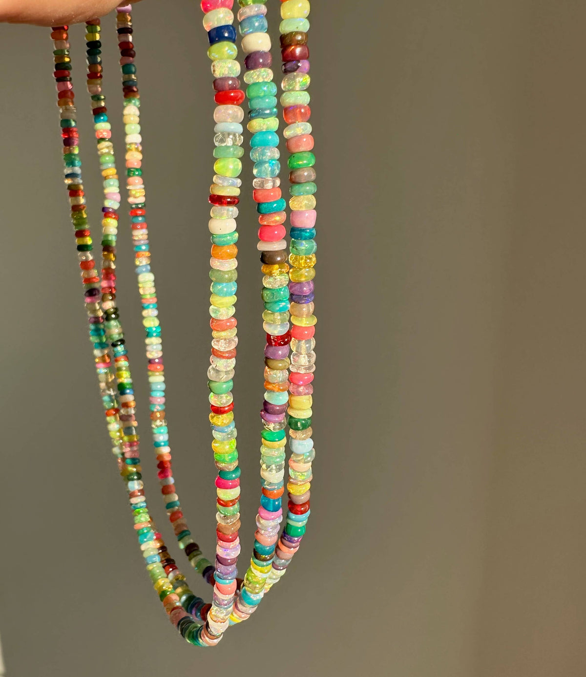 Anokhi Green Handmade Gemstone Necklace - Bright Multicolour Opal