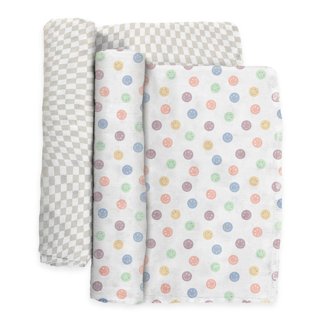 JuJuBe - Swaddle Blanket Set - Happy Baby Vibes