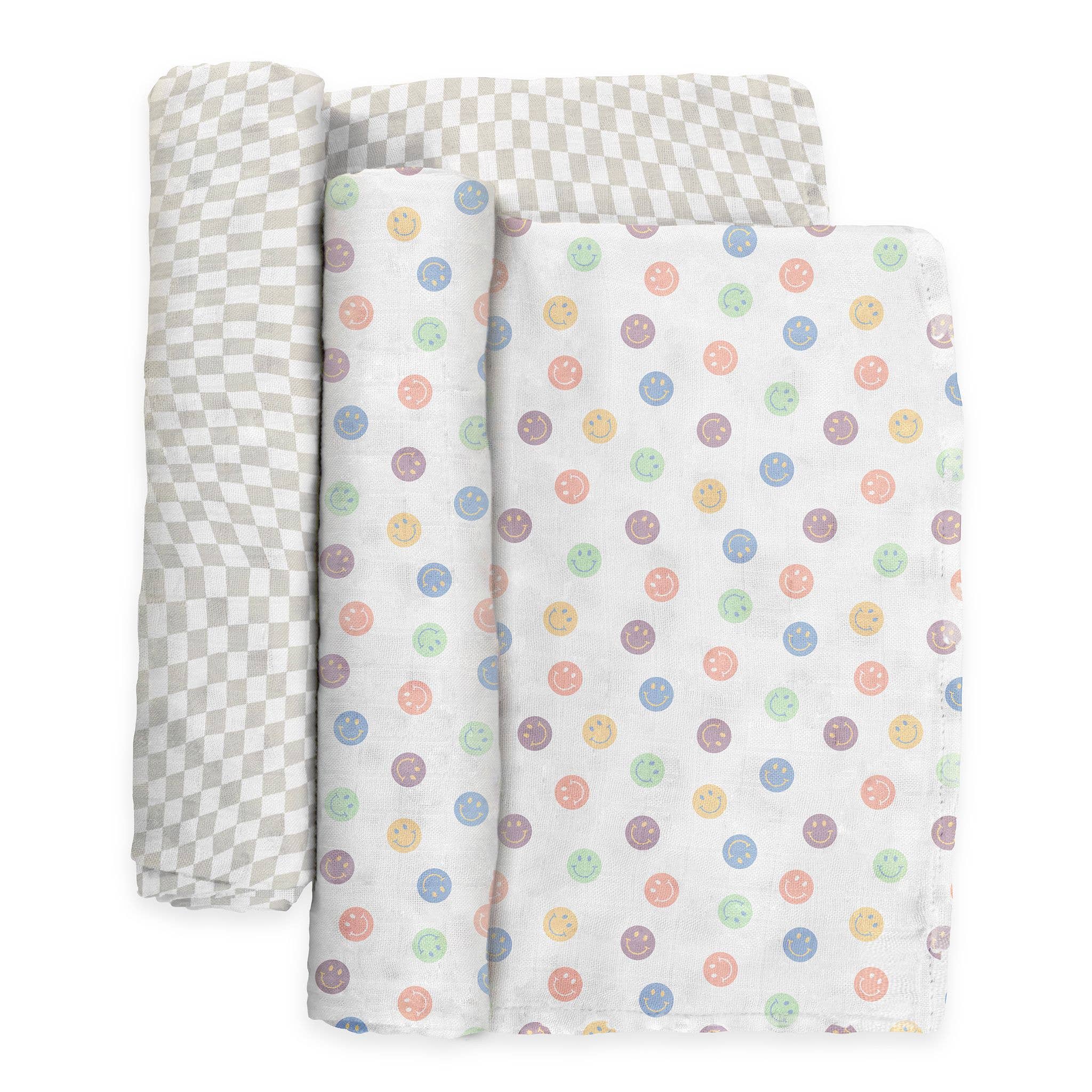 JuJuBe - Swaddle Blanket Set - Happy Baby Vibes