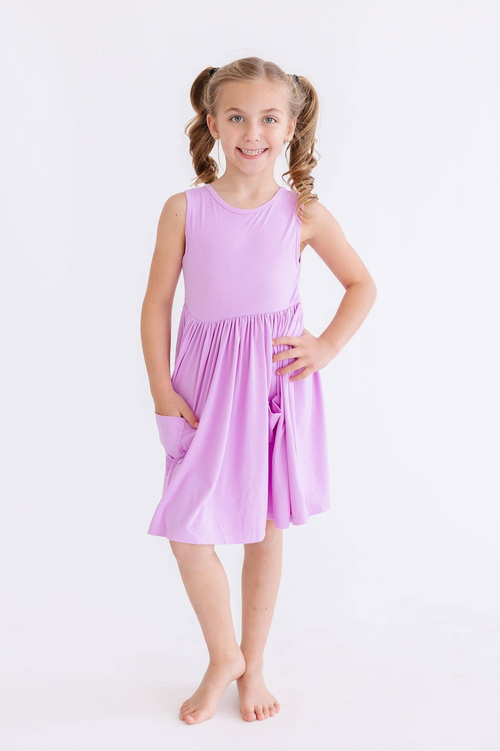 Mila & Rose Tank Pocket Twirl Dress - Bright Lilac