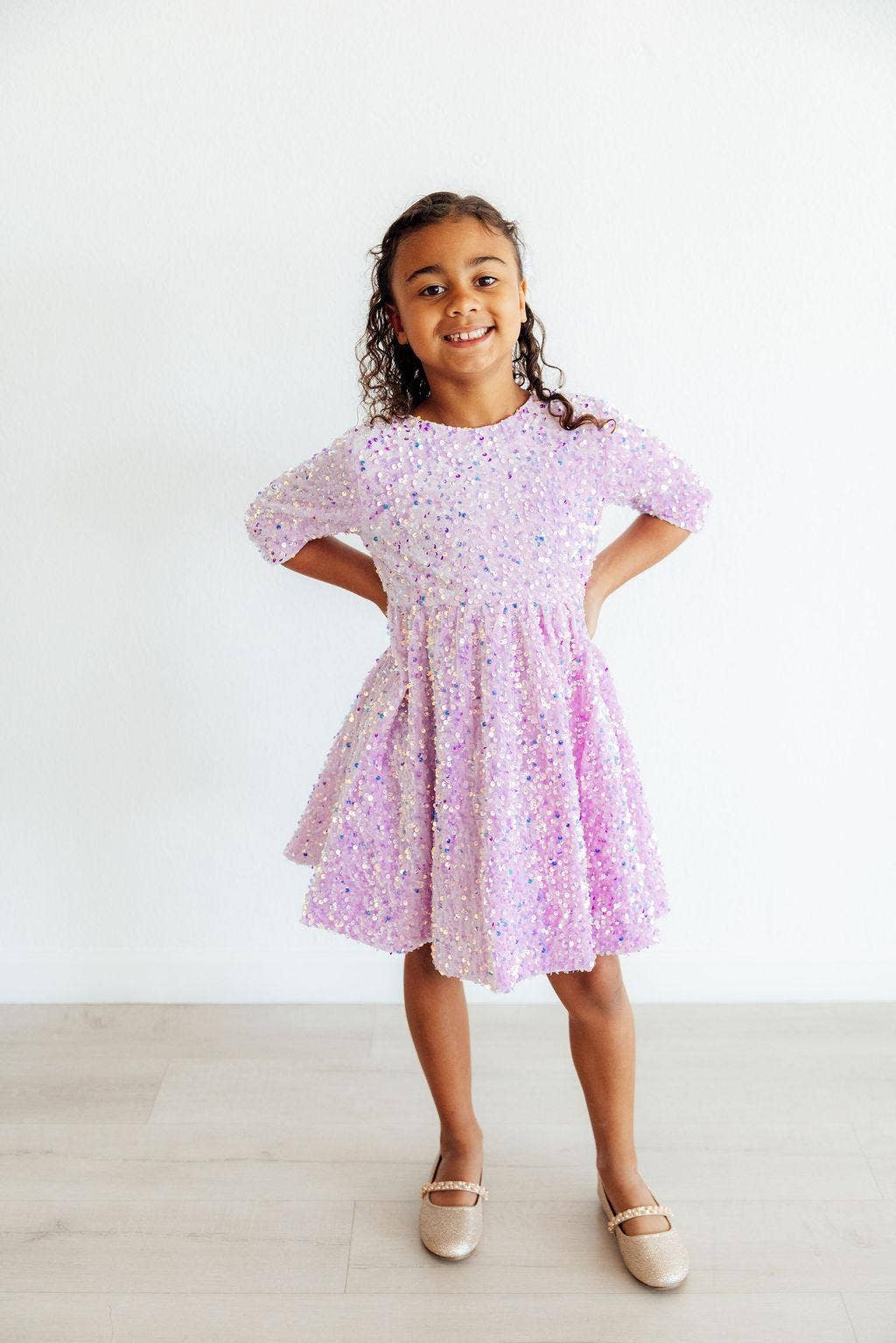 Mila & Rose - Lilac Velvet Sequin Dress