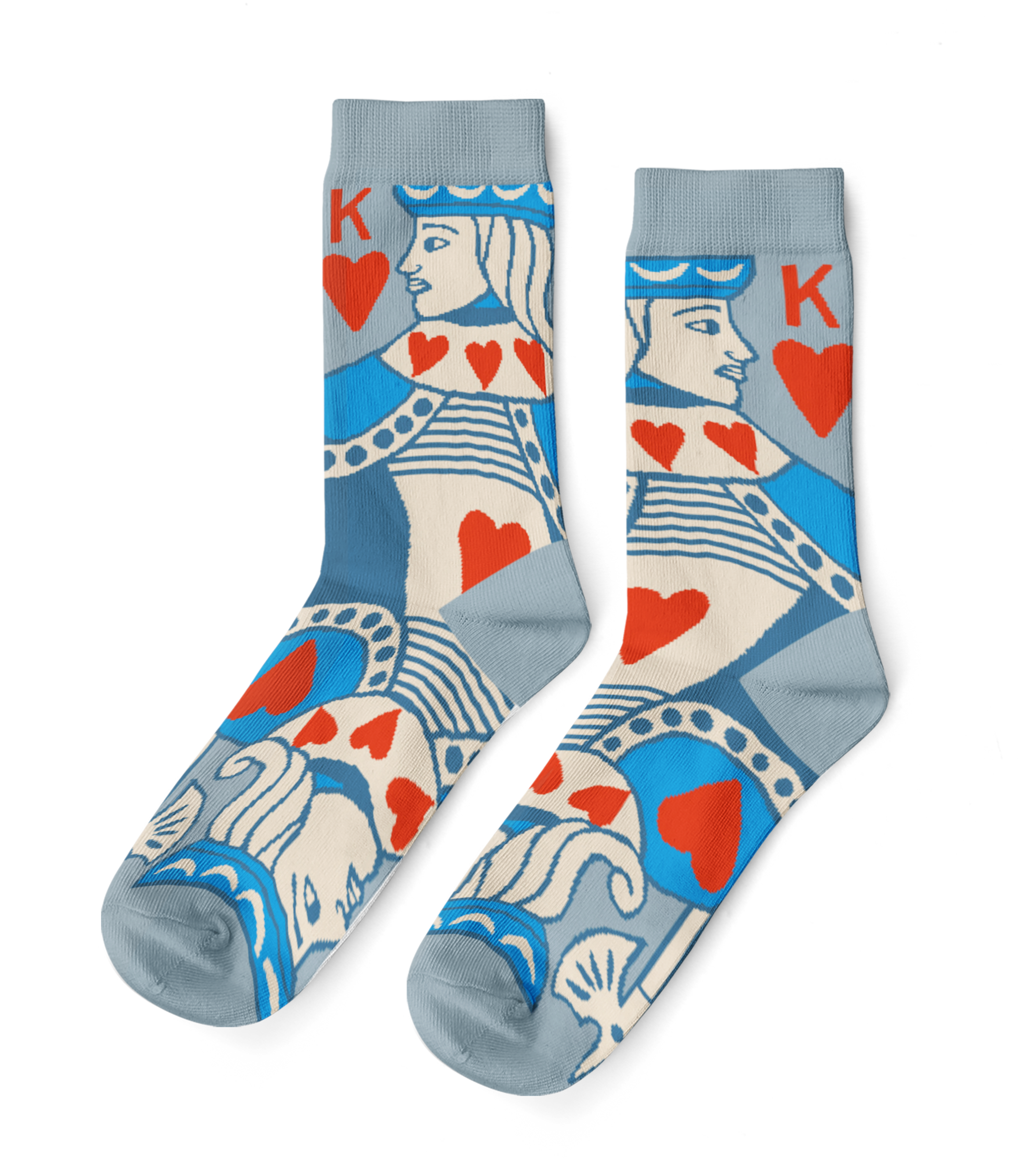 Yellow Owl Workshop Crew Socks - King Of Hearts