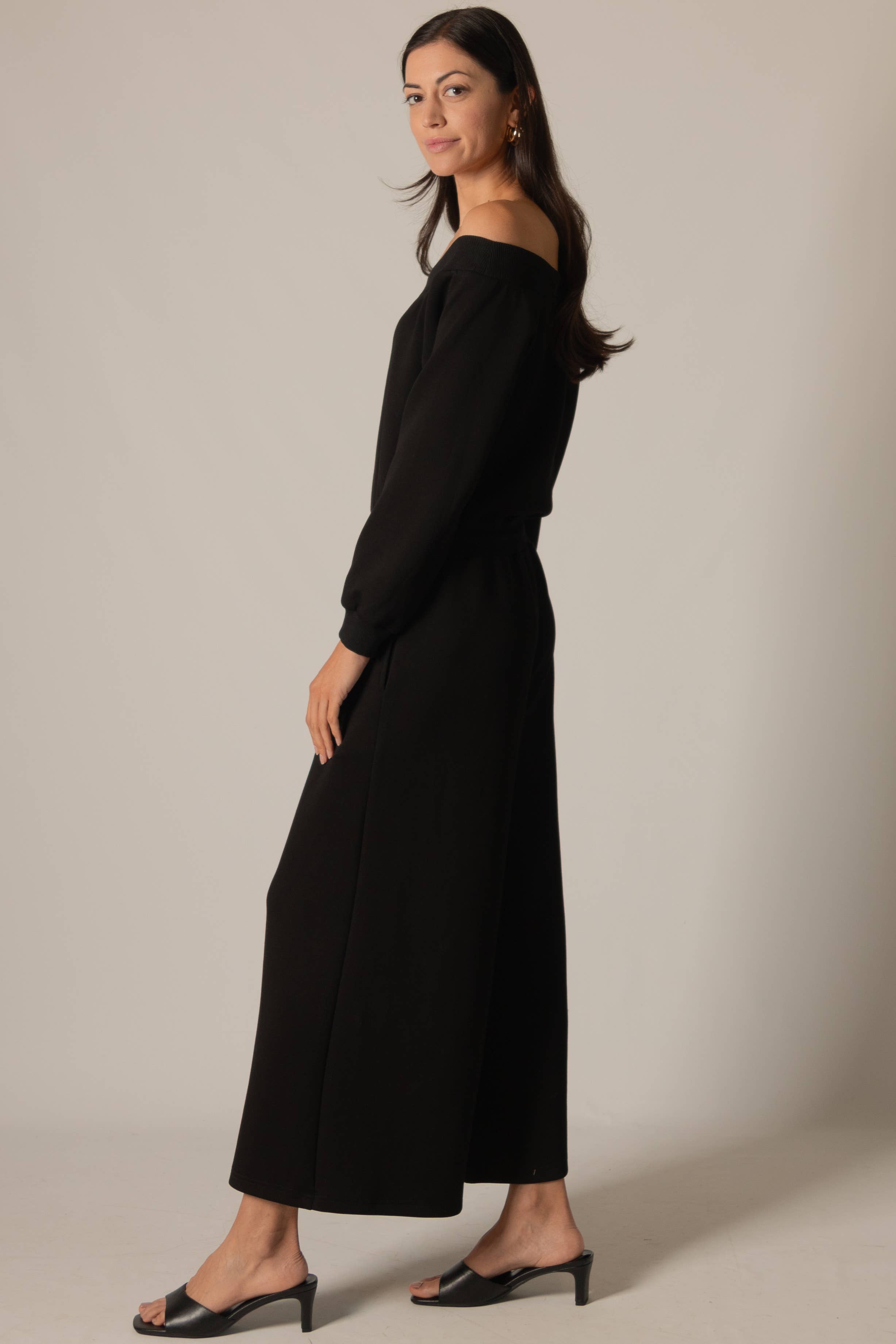 P. CILL Women's "Butter Modal" Ribbed Jumpsuit - Black