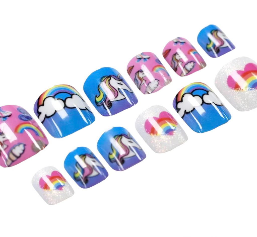 Polish Me Silly Press On Nails - Rainbow Unicorn