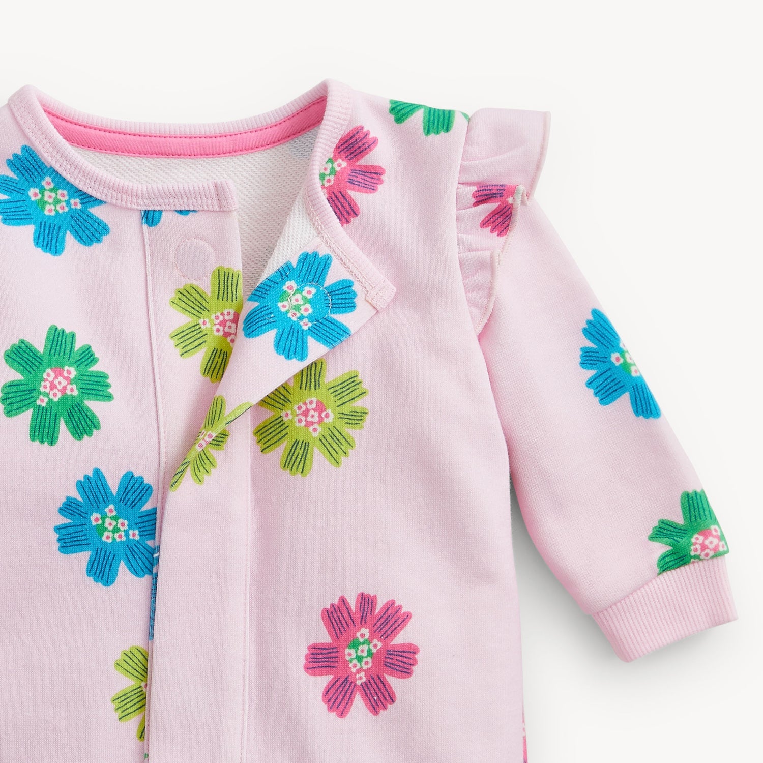 Magnetic Me French Terry Romper - Pink Floral