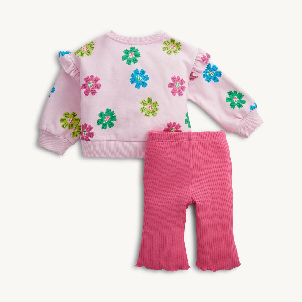 Magnetic Me French Terry Sweater/Pant Set - Pink Floral