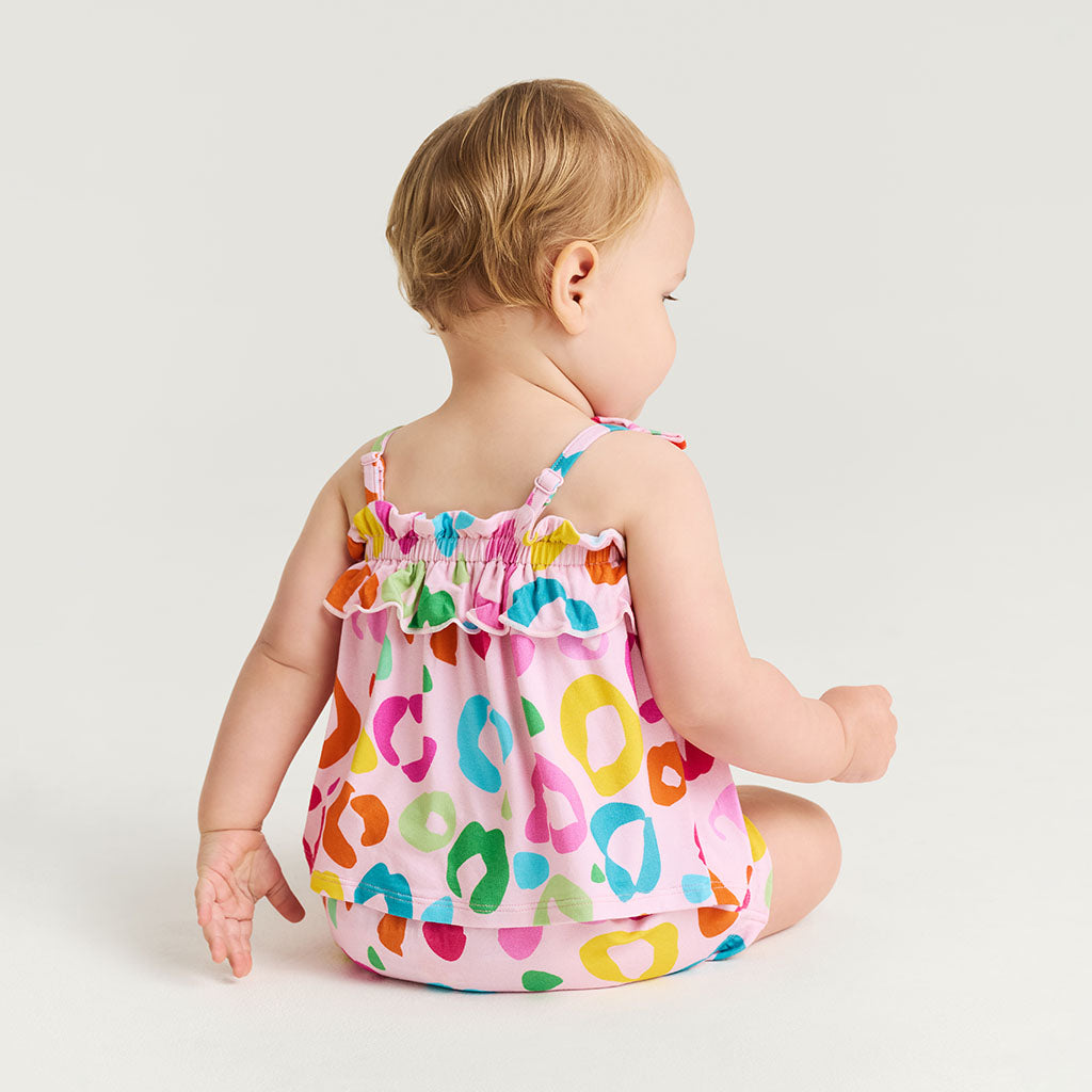 Posh Peanut Bow Strap Ruffle Top & Bloomer Set - Luella