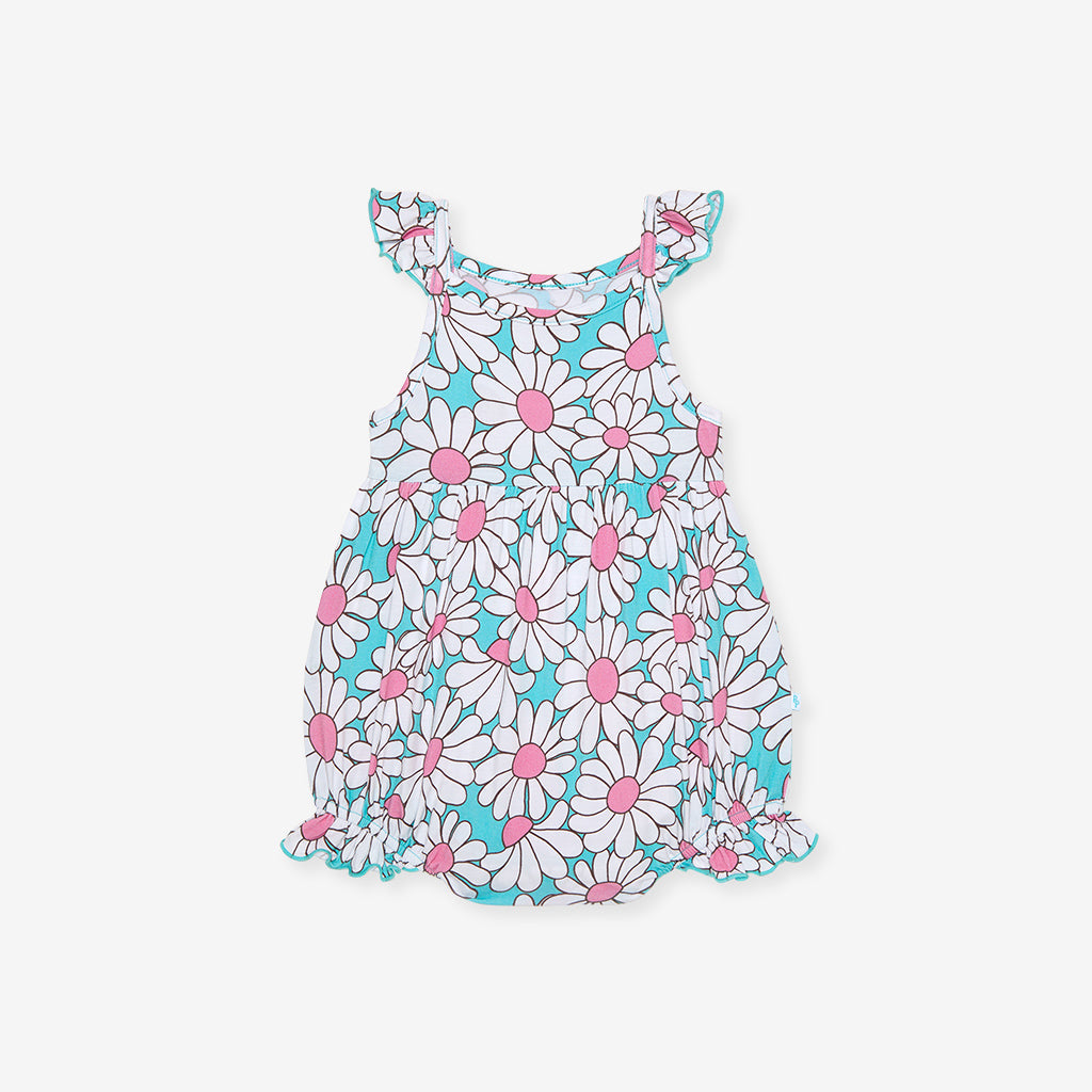 Posh Peanut Ruffled Cami Bubble Romper - Retro Daisy