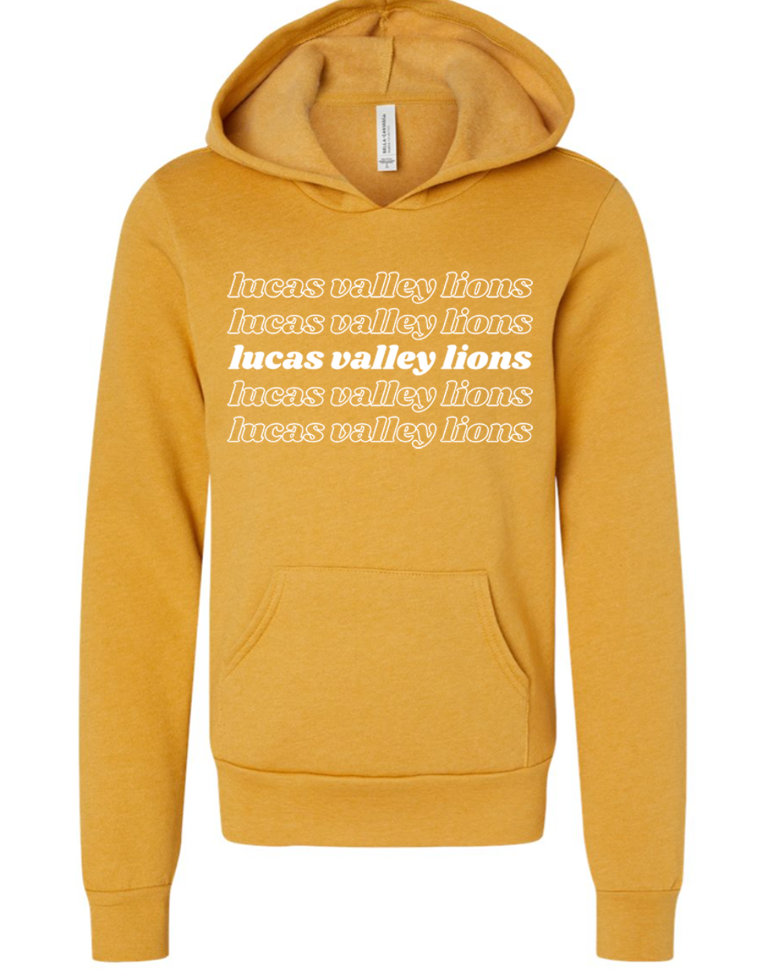 LVE Vintage Letters Hoodie - Youth - Heather Mustard