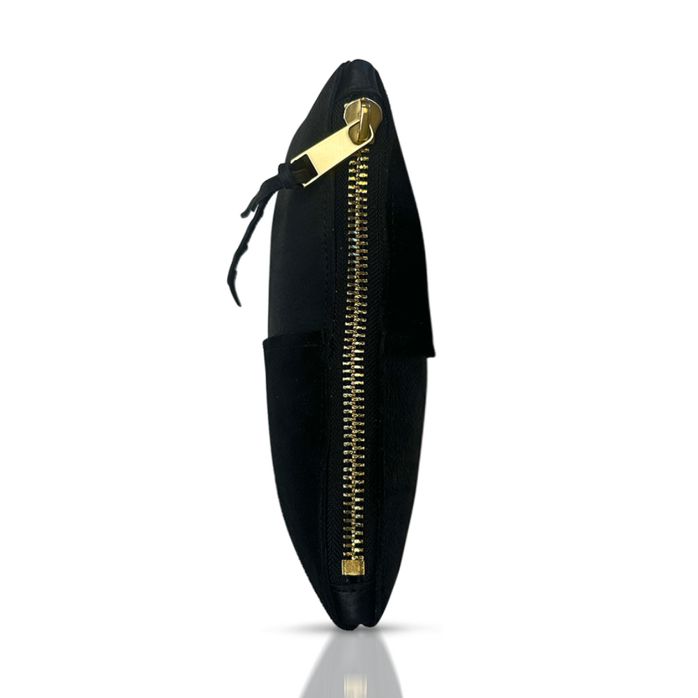 Wildwood Oyster Co. Makeup Bag in Black Leather