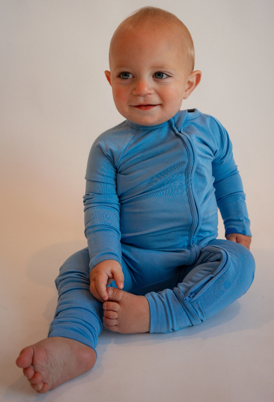 Bamboo Zip Romper - Summer Blue (Final Sale)