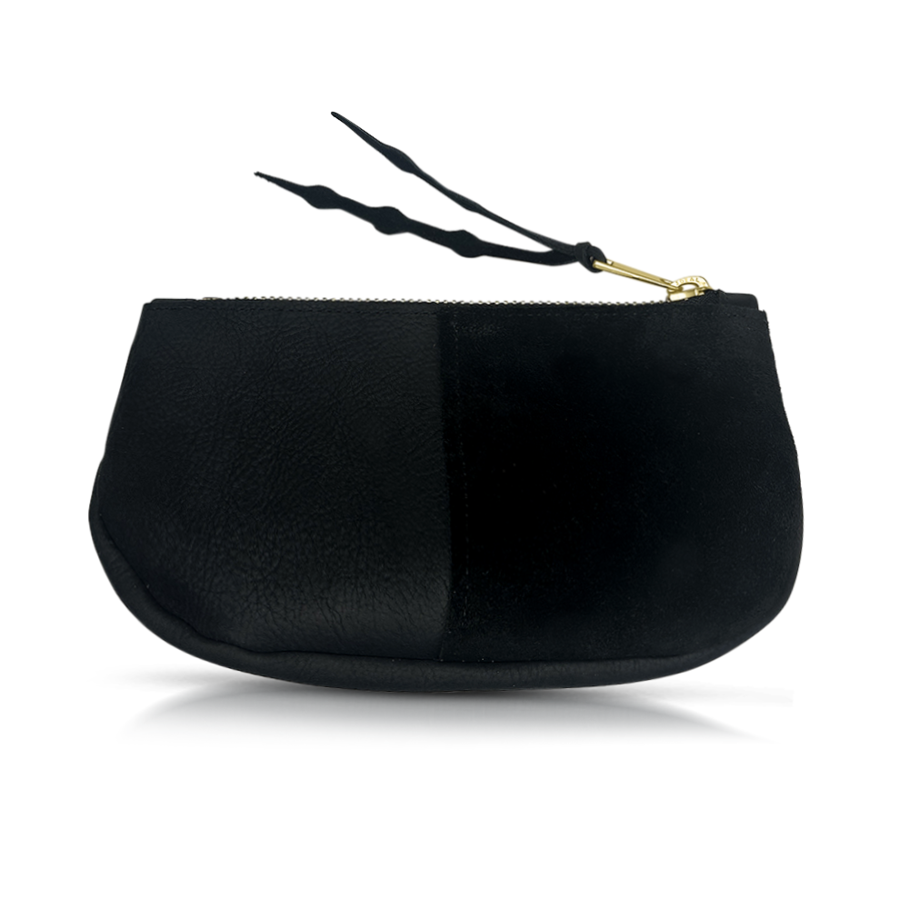 Wildwood Oyster Co. Makeup Bag in Black Leather