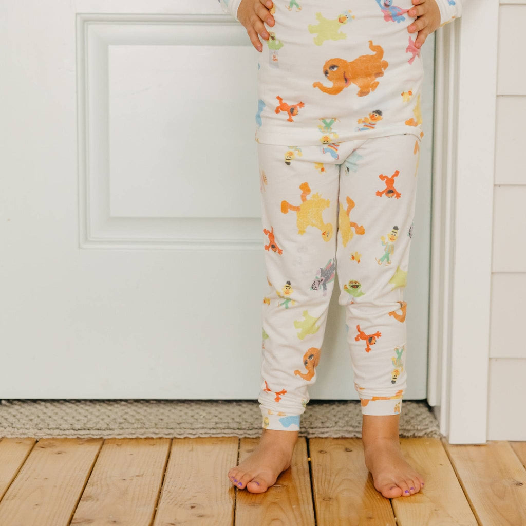 Copper Pearl Long Sleeve Pajama Set - Sesame Friends