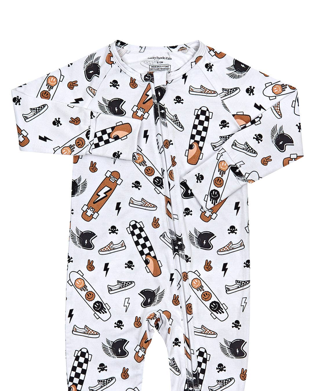 Lucky Panda Kids Bamboo Zip Romper - Sk8er