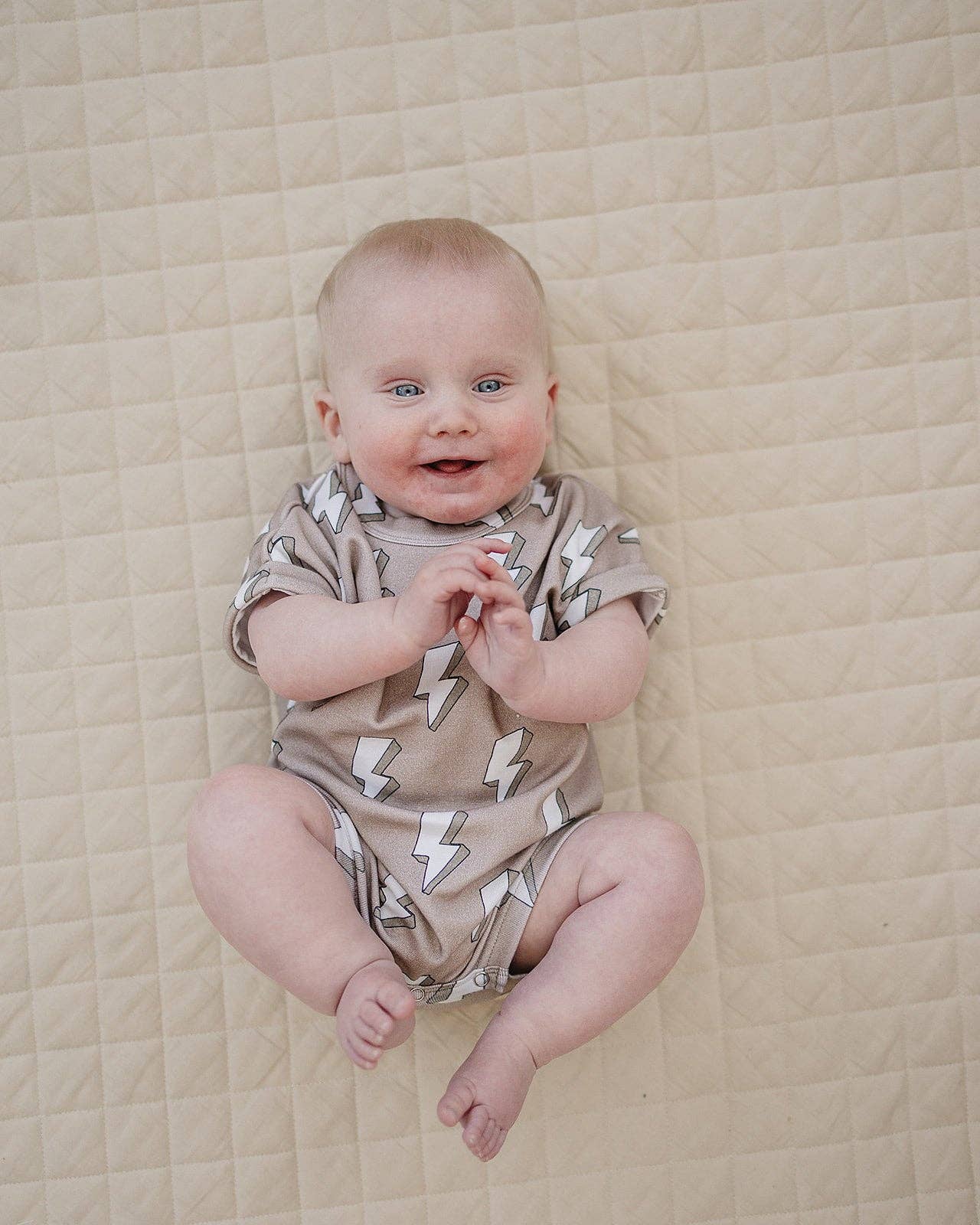 Lucky Panda Kids - Cotton Romper - Electric Beige