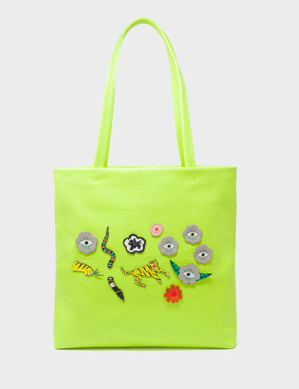 Min & Mon - Matt Sharp Green Leather Tote Bag - Floralia Design