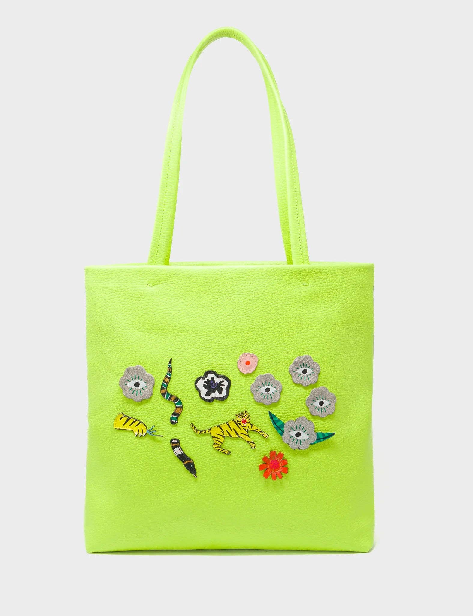 Min & Mon - Matt Sharp Green Leather Tote Bag - Floralia Design