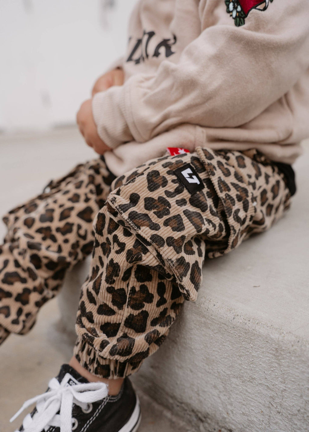 Little Trouble - Leopard Cord Cargos